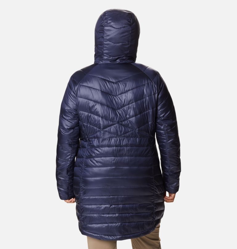 Women's Columbia Joy Peak Omni-Heat Infinity Mid Hooded Insulated Jackets Navy | Plus Size CA-V8651
